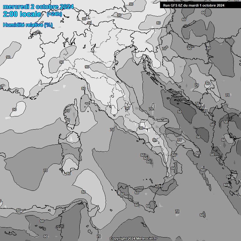 Modele GFS - Carte prvisions 