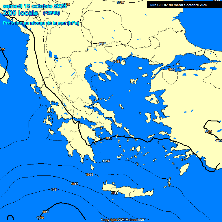 Modele GFS - Carte prvisions 