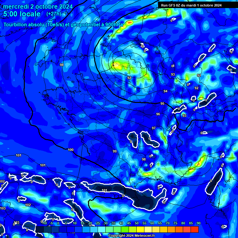 Modele GFS - Carte prvisions 