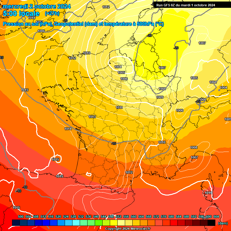 Modele GFS - Carte prvisions 