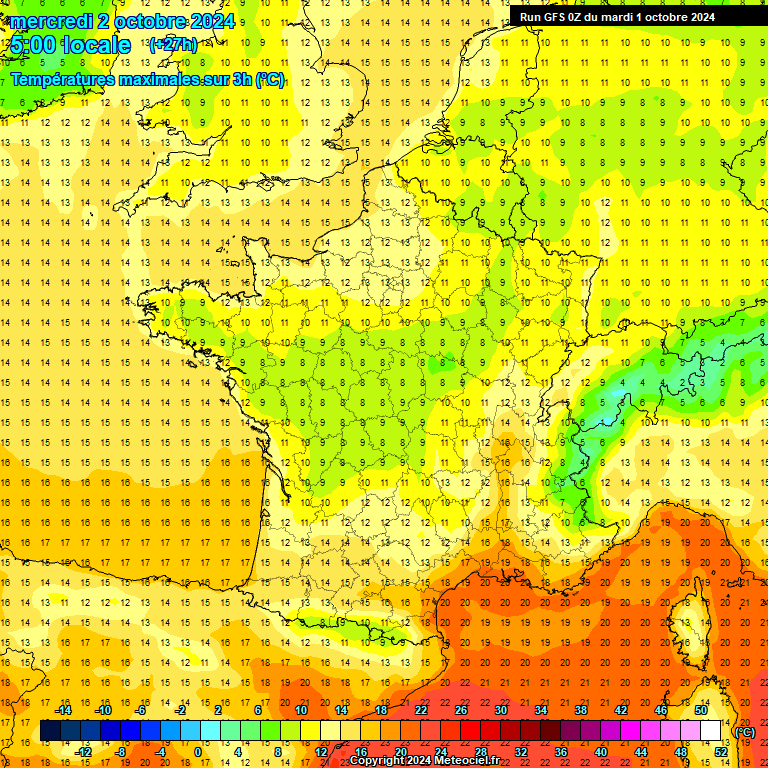 Modele GFS - Carte prvisions 