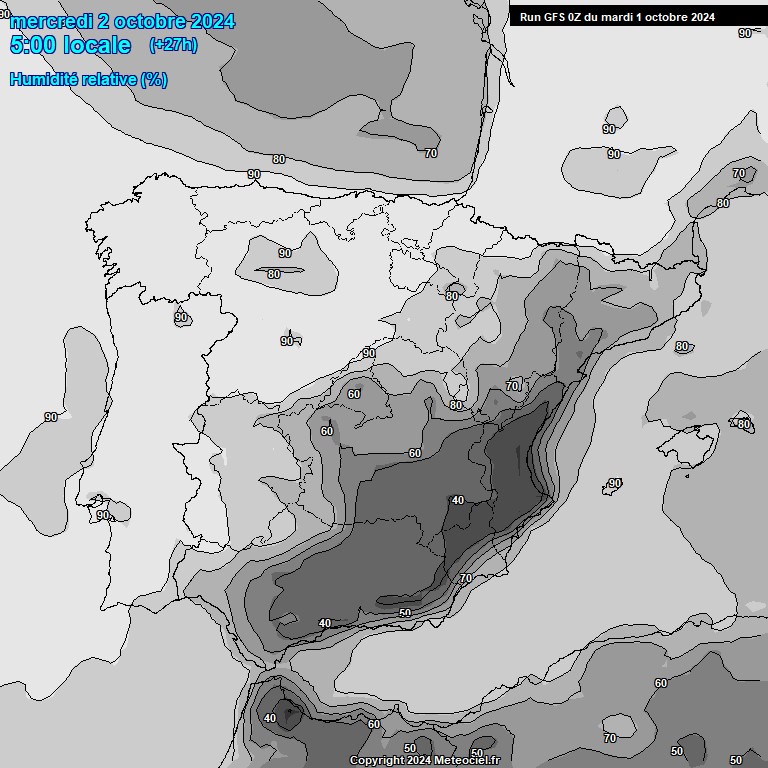 Modele GFS - Carte prvisions 