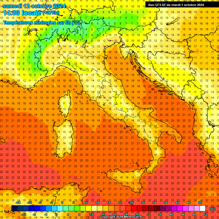 Modele GFS - Carte prvisions 