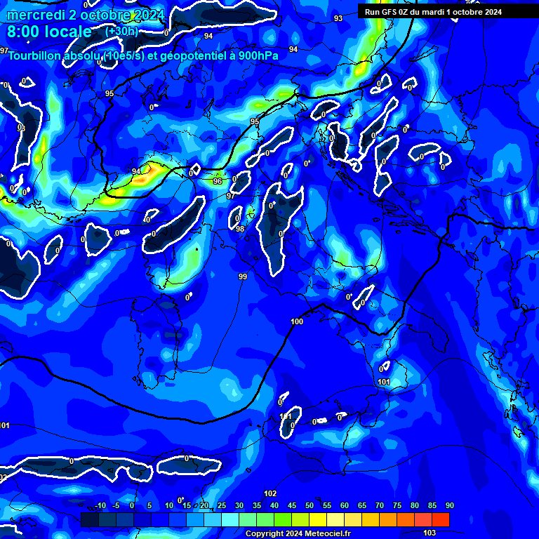 Modele GFS - Carte prvisions 