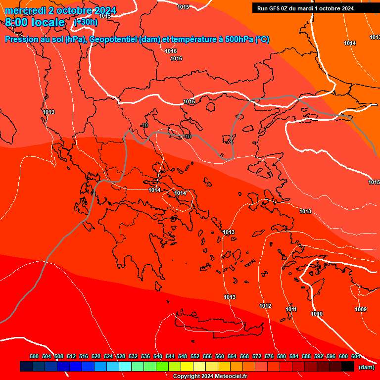 Modele GFS - Carte prvisions 