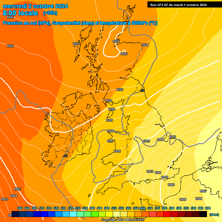 Modele GFS - Carte prvisions 