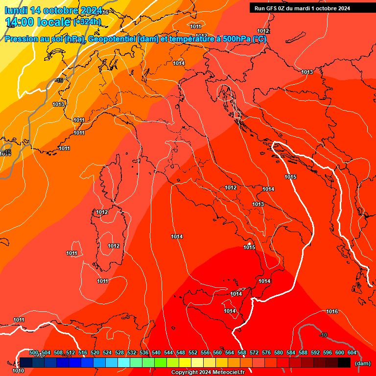 Modele GFS - Carte prvisions 