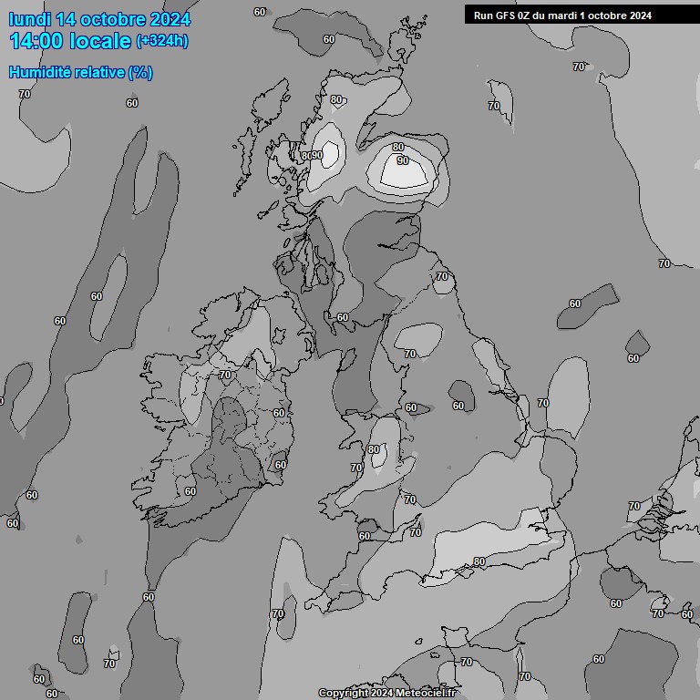 Modele GFS - Carte prvisions 