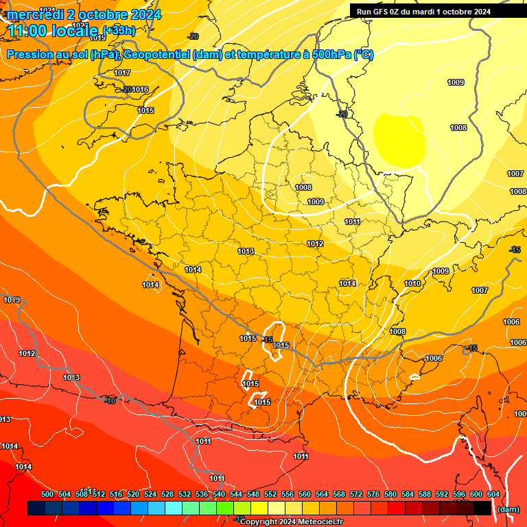 Modele GFS - Carte prvisions 