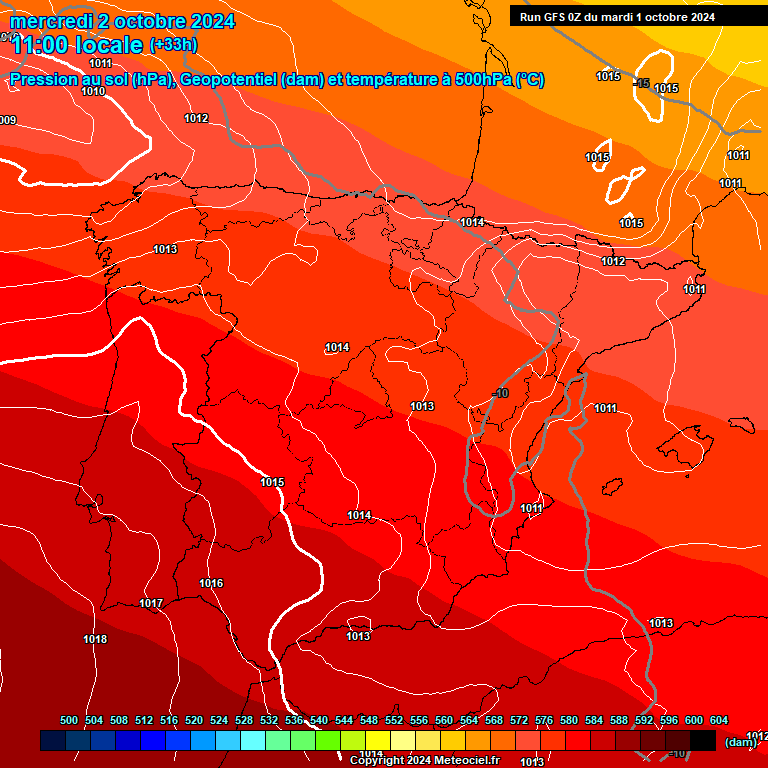 Modele GFS - Carte prvisions 