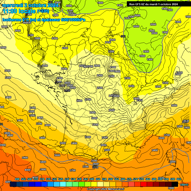 Modele GFS - Carte prvisions 