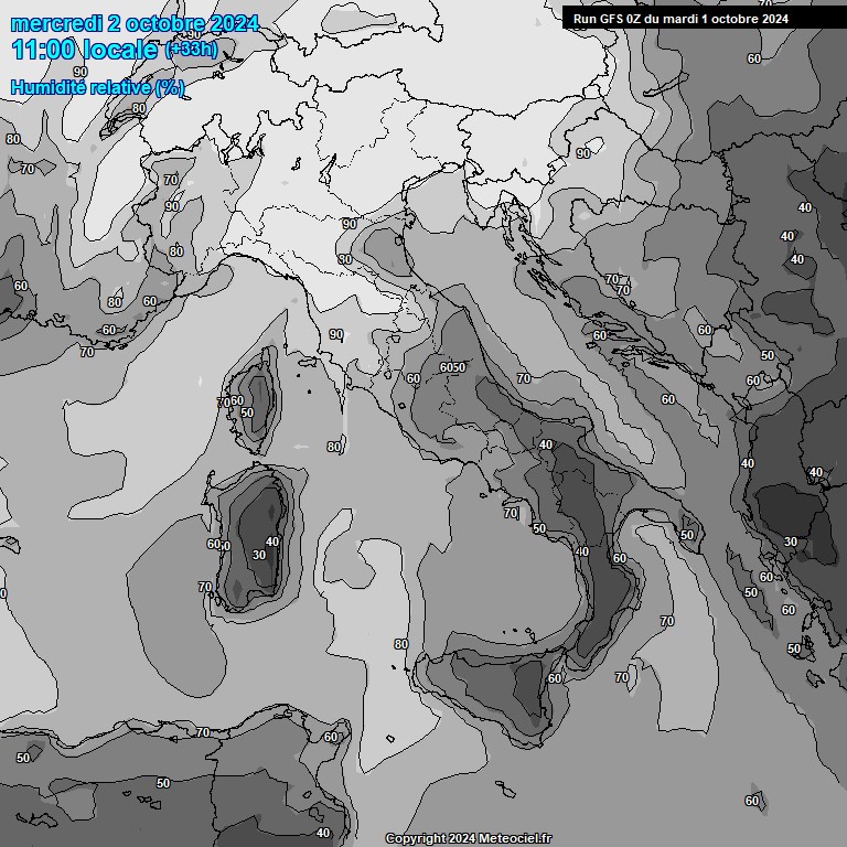 Modele GFS - Carte prvisions 