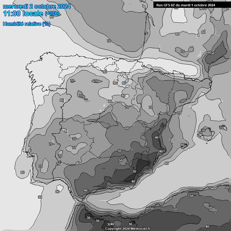 Modele GFS - Carte prvisions 