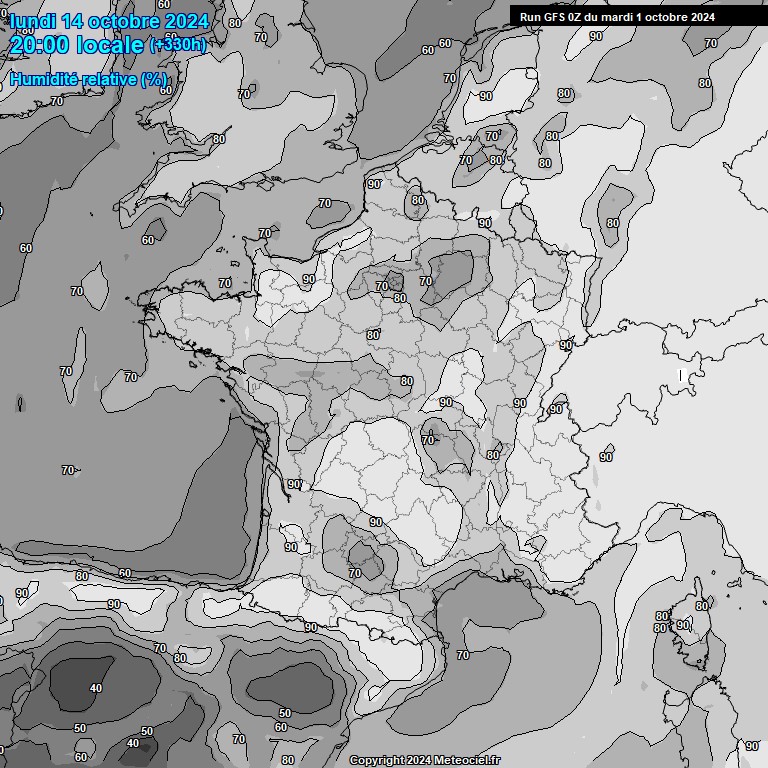 Modele GFS - Carte prvisions 