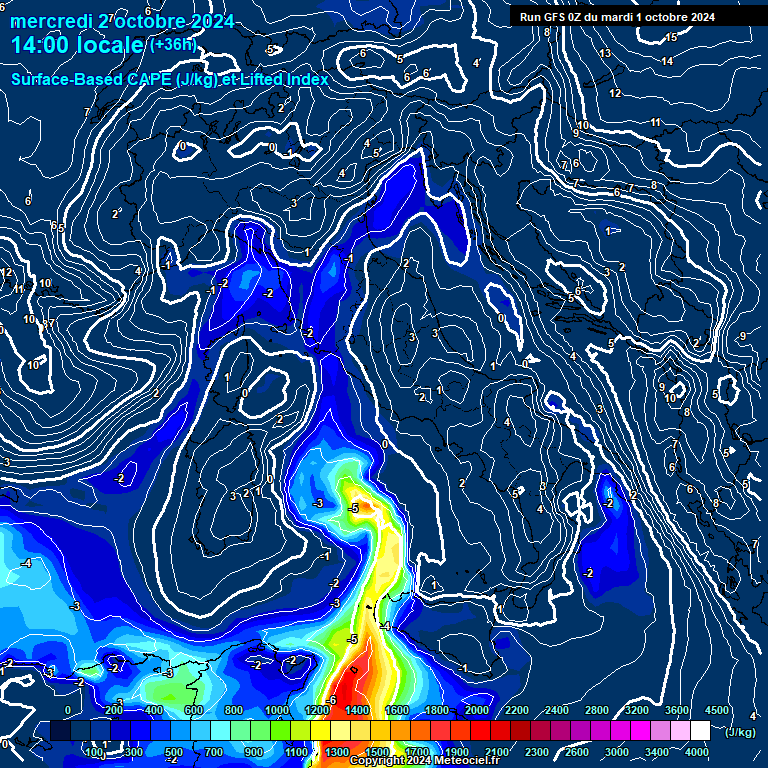 Modele GFS - Carte prvisions 