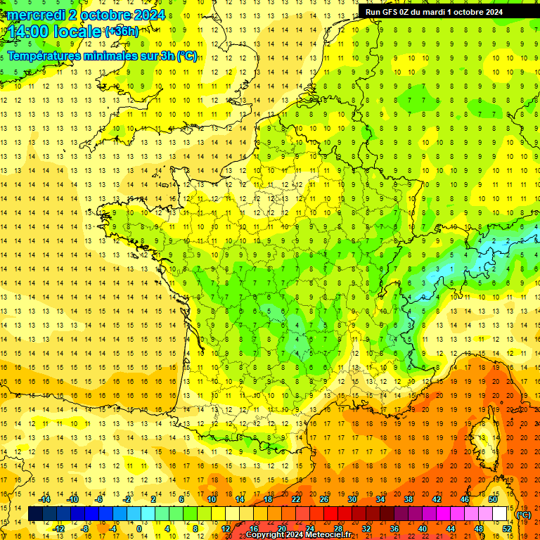 Modele GFS - Carte prvisions 