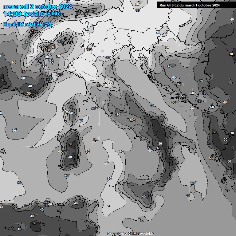 Modele GFS - Carte prvisions 