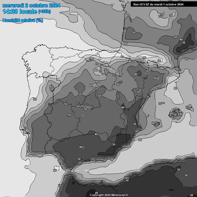 Modele GFS - Carte prvisions 