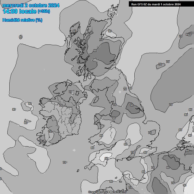 Modele GFS - Carte prvisions 