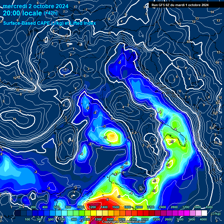 Modele GFS - Carte prvisions 