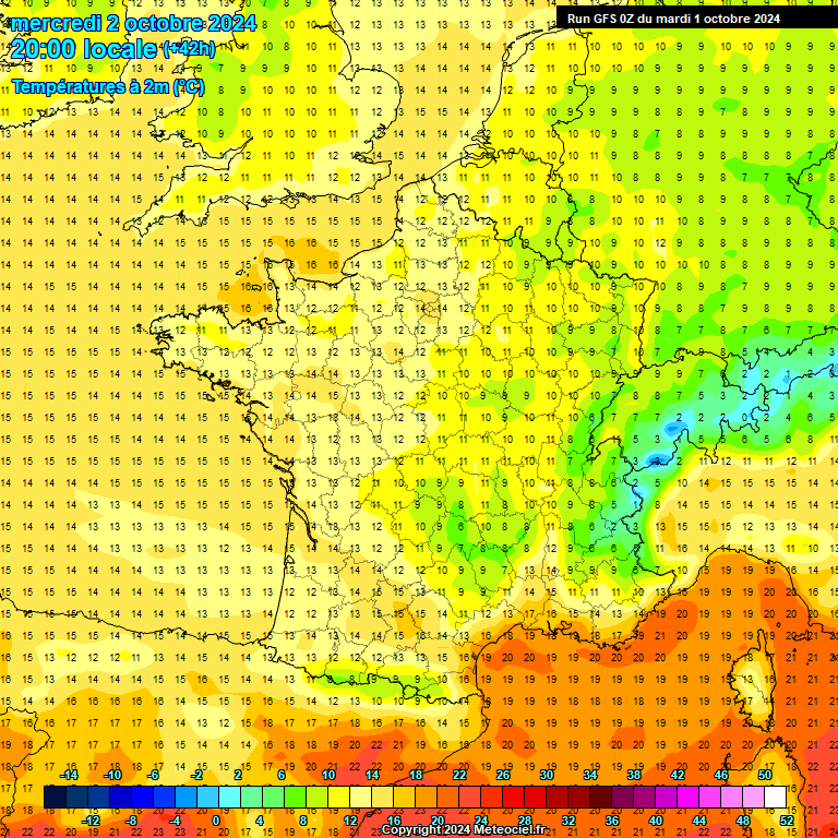 Modele GFS - Carte prvisions 