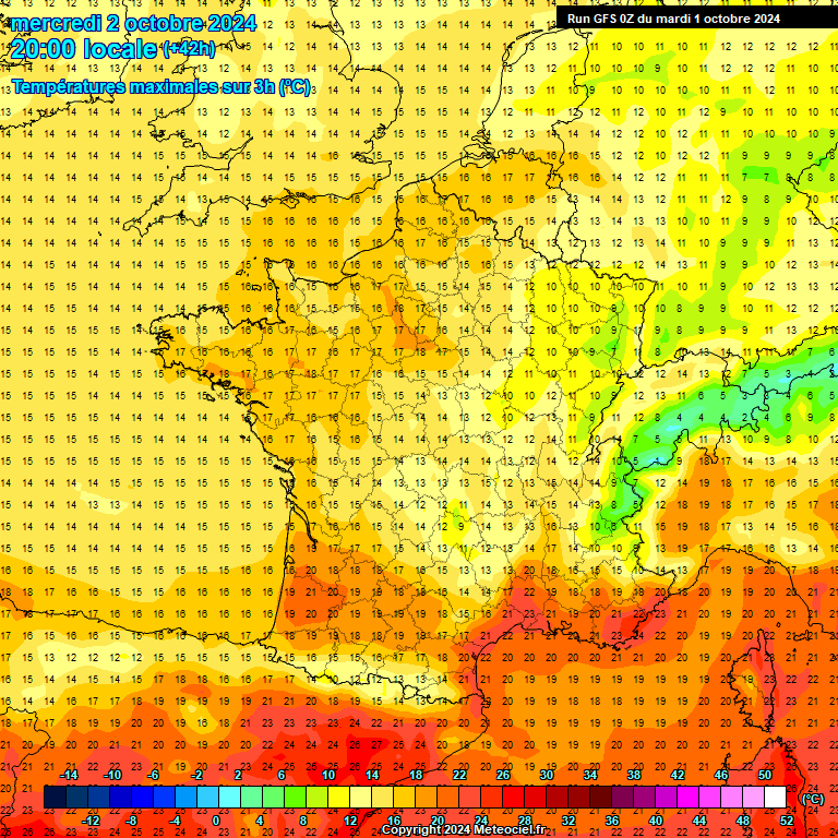 Modele GFS - Carte prvisions 