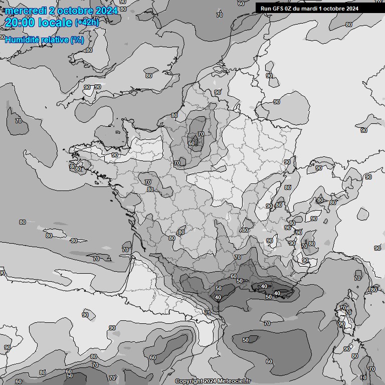 Modele GFS - Carte prvisions 