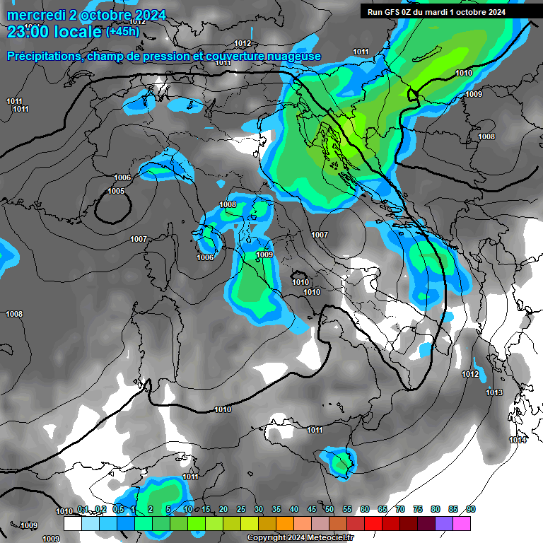 Modele GFS - Carte prvisions 