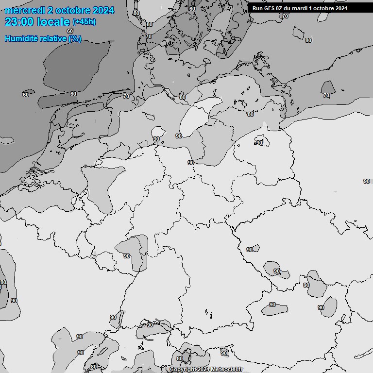 Modele GFS - Carte prvisions 