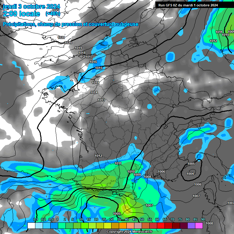 Modele GFS - Carte prvisions 