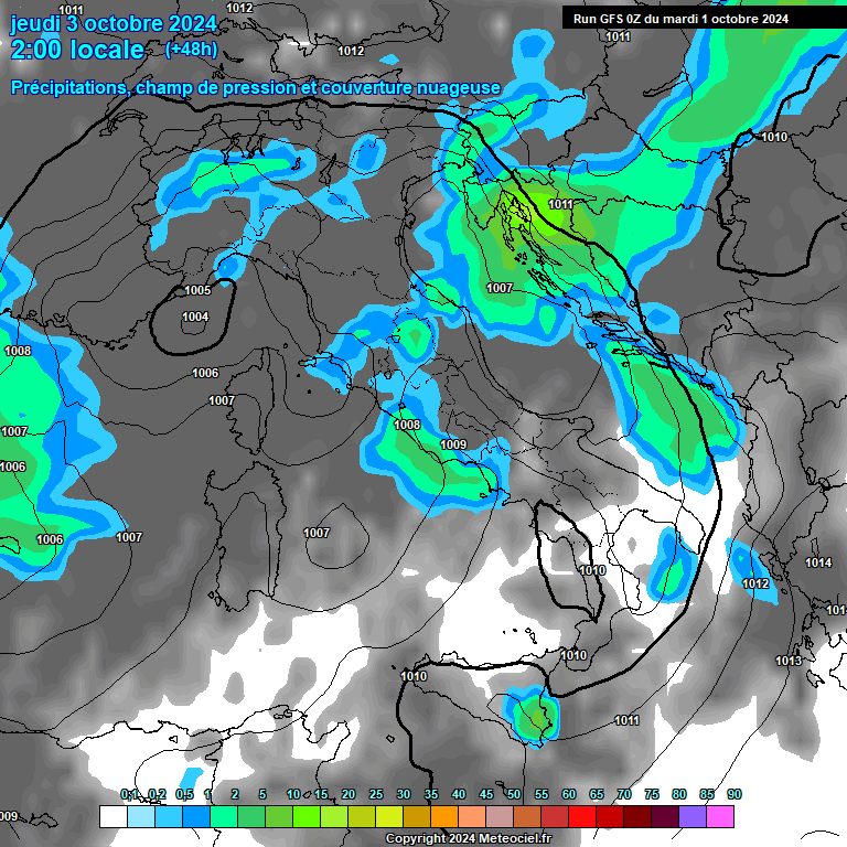 Modele GFS - Carte prvisions 