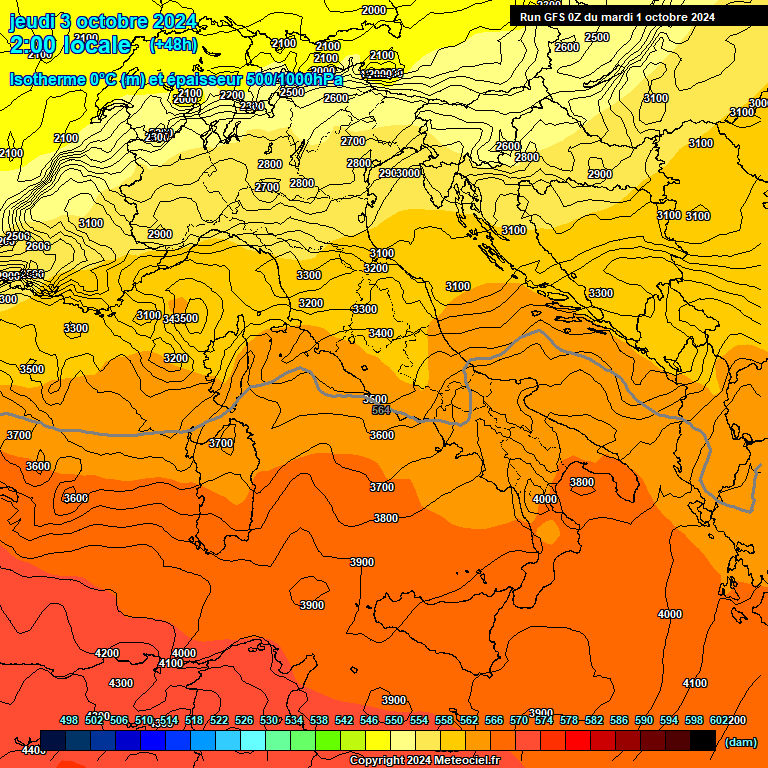 Modele GFS - Carte prvisions 