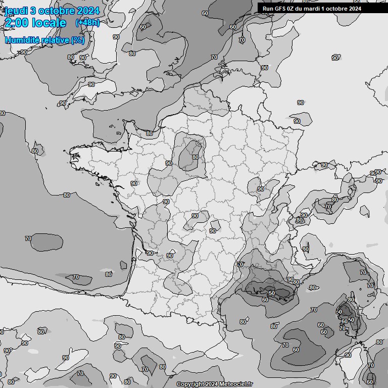 Modele GFS - Carte prvisions 