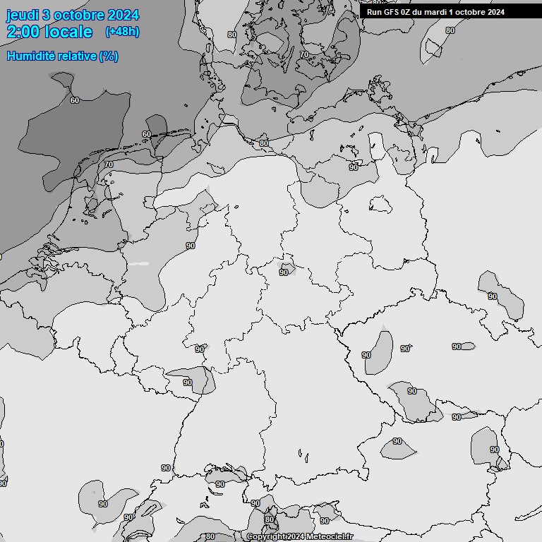 Modele GFS - Carte prvisions 