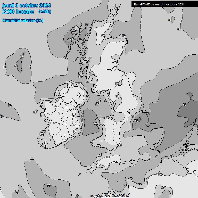 Modele GFS - Carte prvisions 