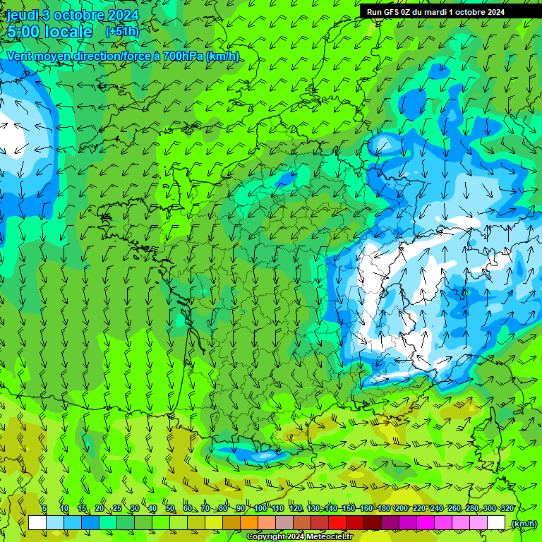 Modele GFS - Carte prvisions 