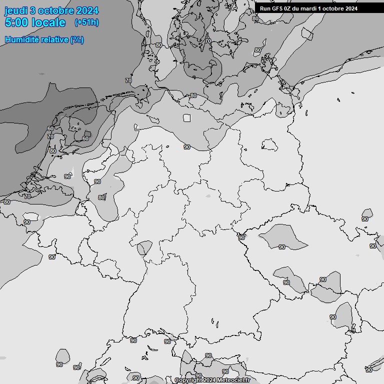 Modele GFS - Carte prvisions 