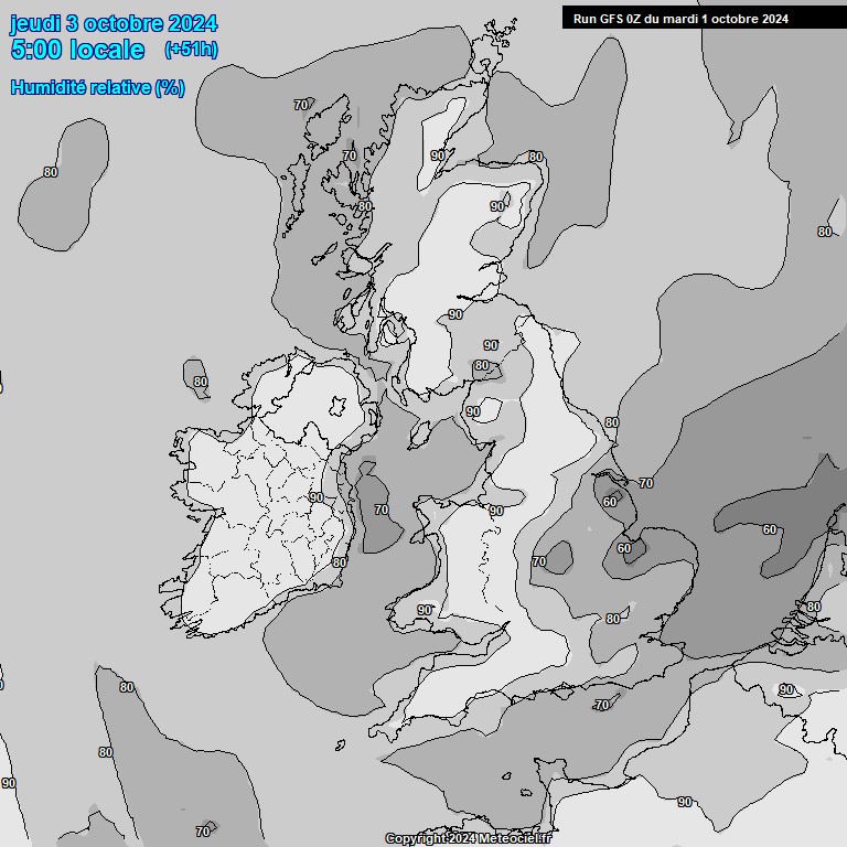 Modele GFS - Carte prvisions 