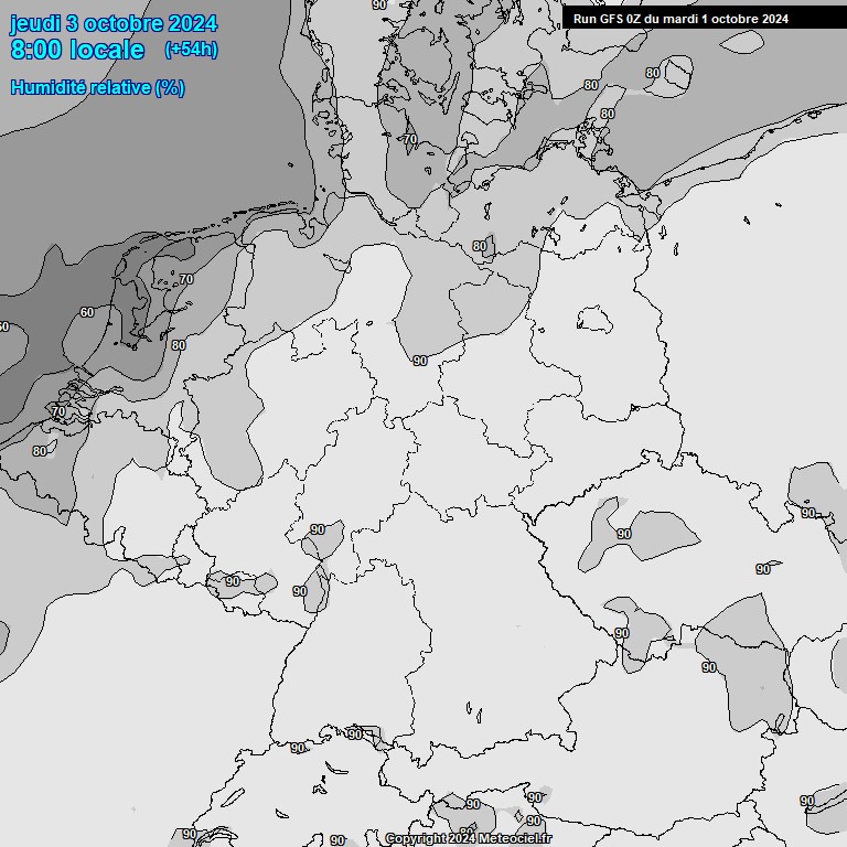 Modele GFS - Carte prvisions 