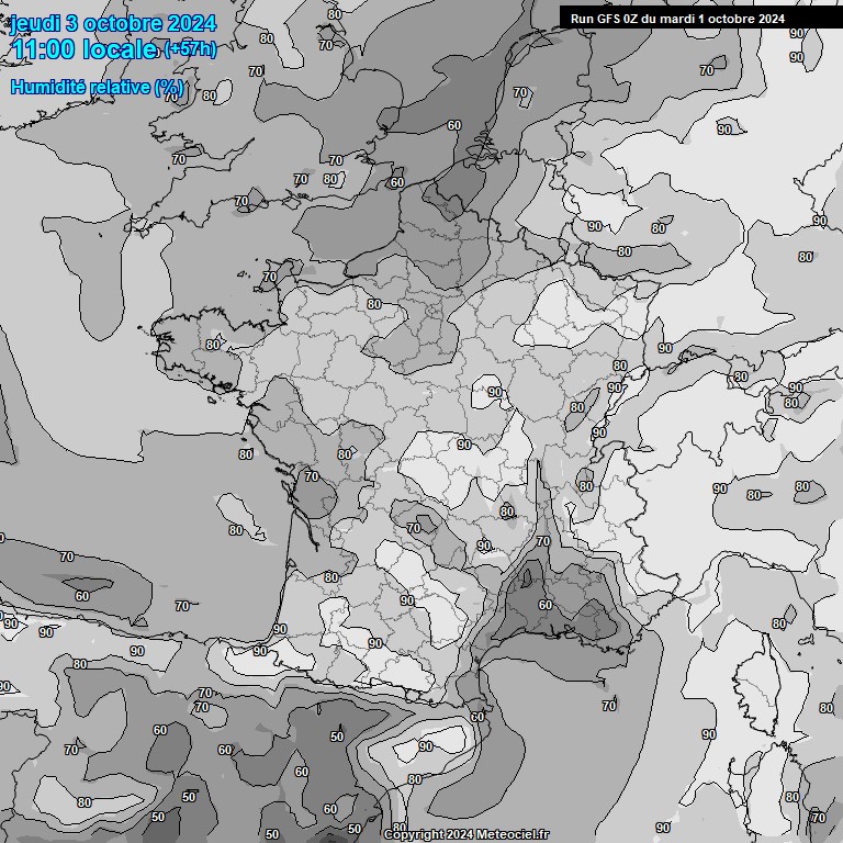 Modele GFS - Carte prvisions 