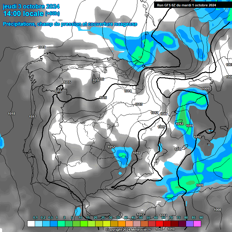 Modele GFS - Carte prvisions 