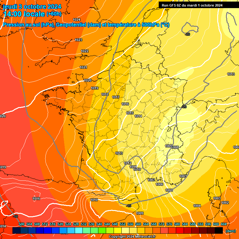 Modele GFS - Carte prvisions 