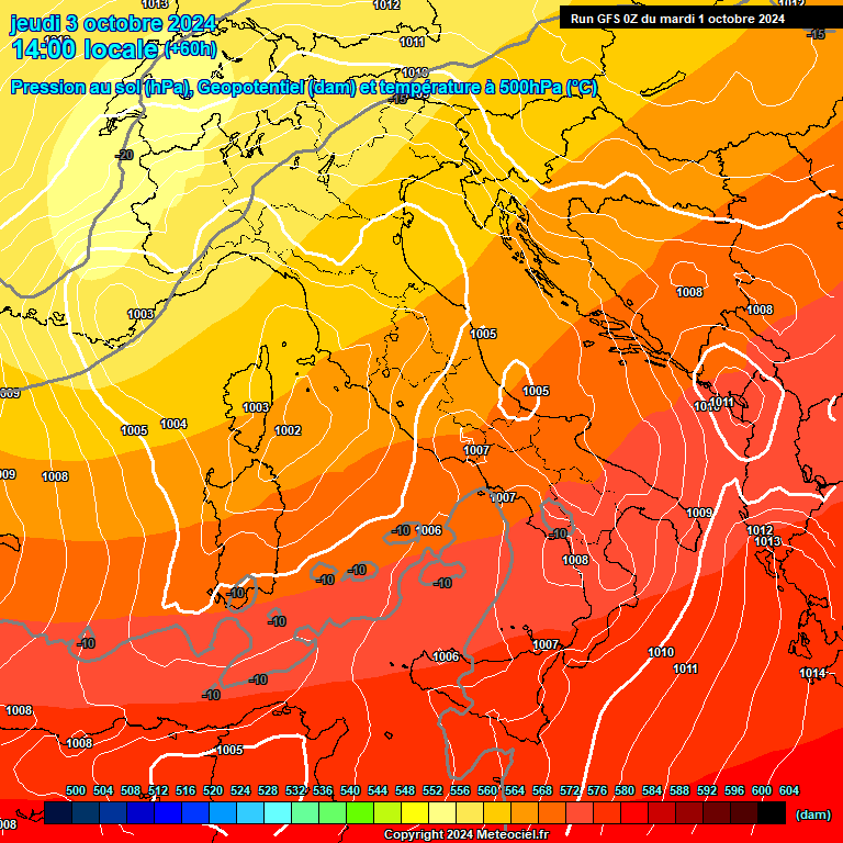 Modele GFS - Carte prvisions 