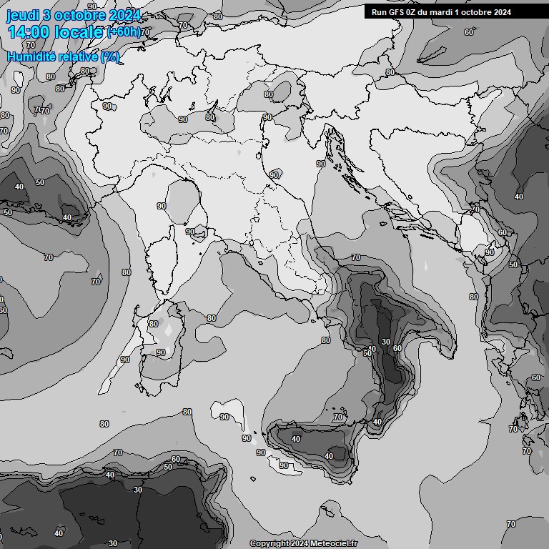 Modele GFS - Carte prvisions 