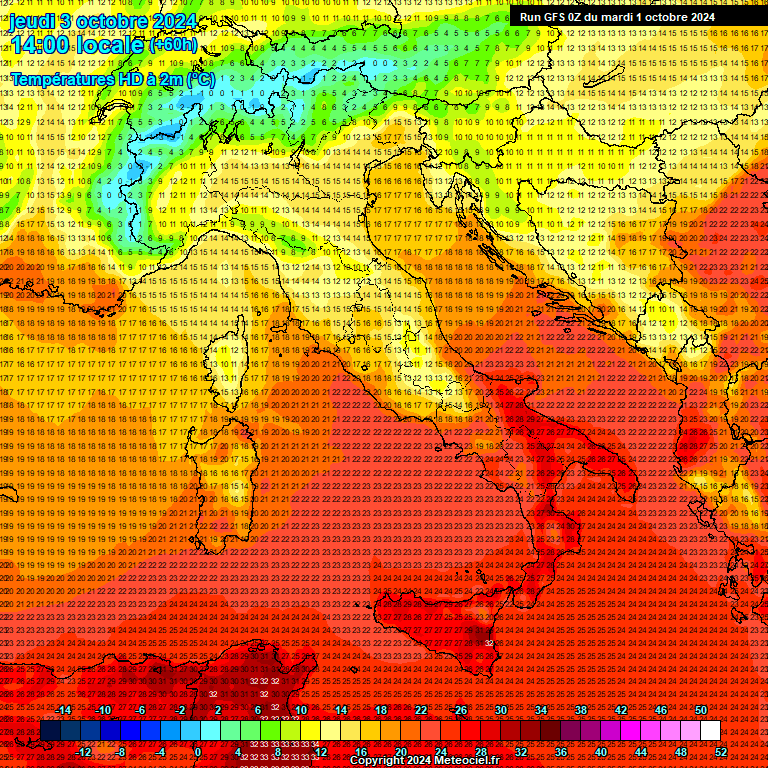 Modele GFS - Carte prvisions 