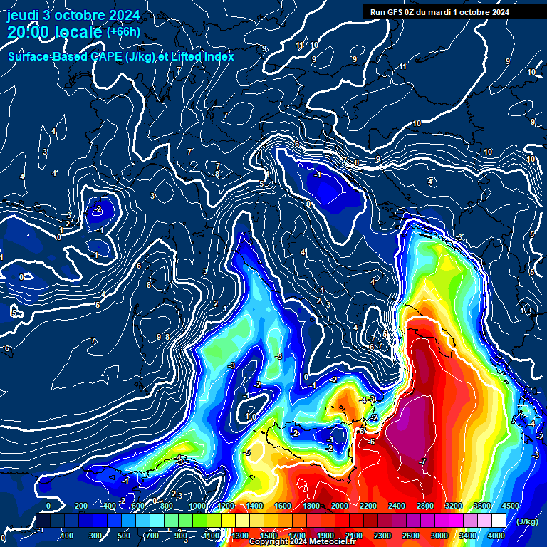 Modele GFS - Carte prvisions 