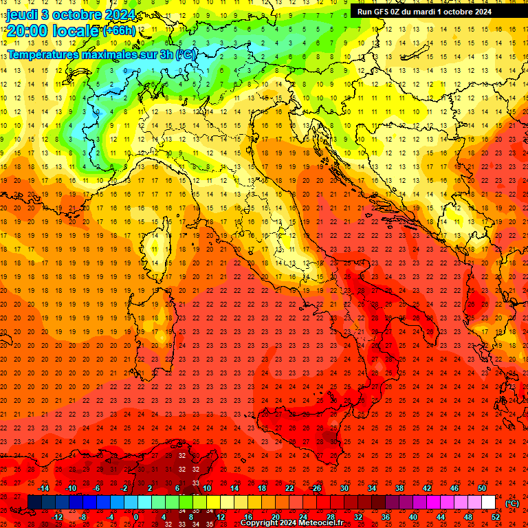 Modele GFS - Carte prvisions 