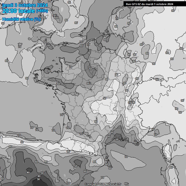 Modele GFS - Carte prvisions 