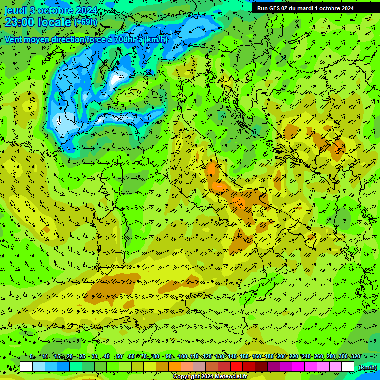 Modele GFS - Carte prvisions 