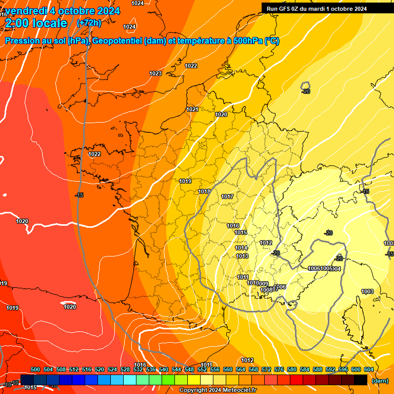 Modele GFS - Carte prvisions 